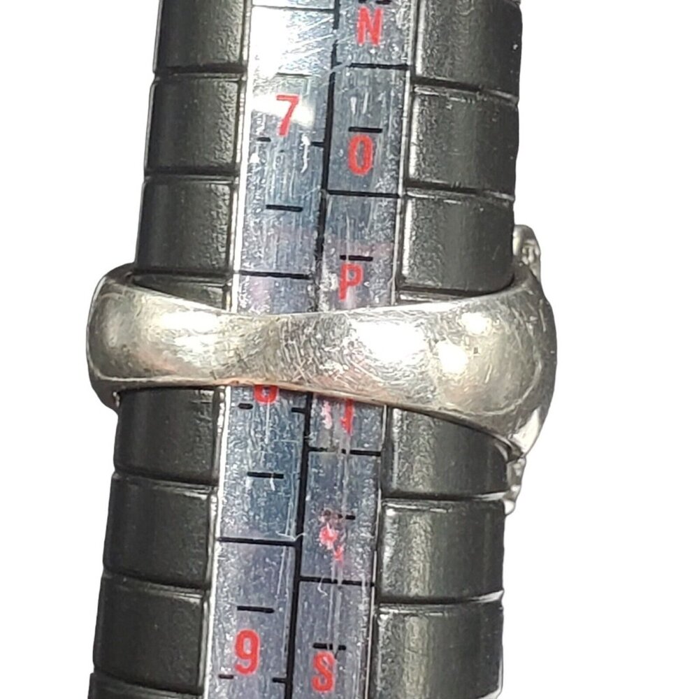 Sterling Silver Ring Square Swirl Open Scroll Work Sz 7.75 Designer Statement - Picture 8 of 9